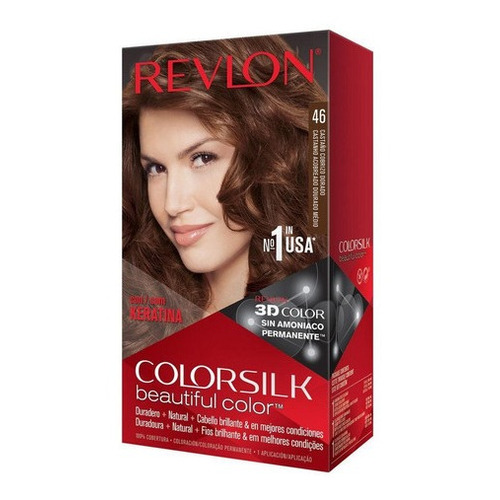 Kit Tintura Revlon  Colorsilk beautiful color™ tono 46 castaño cobrizo dorado para cabello