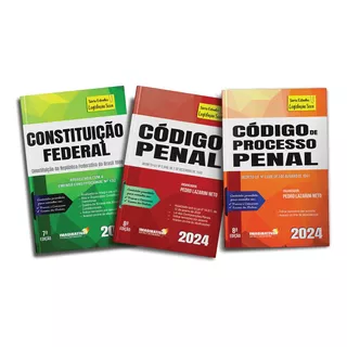 Combo 3 Livros Lei Penal Seca Constituição, Cp E Cpp