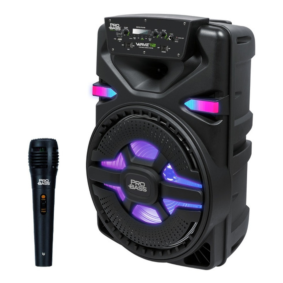 Bafle Portátil Probass Wave-12 Bluetooth Mp3 400w Micrófono