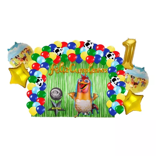 Kit Decoracion Fiesta Cumpleaños Globos Metalicos Bluey 80pz