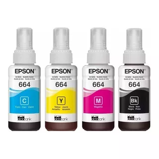 Kit 4 Tintas 664 Originales Epson Para L410 L455 L495 L555 