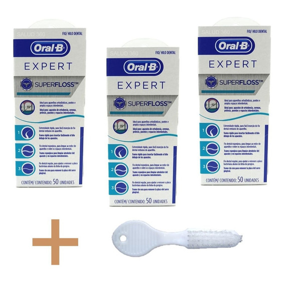 3 Paquetes De Hilo Dental Super Floss + Regalo