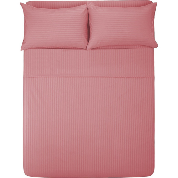 Juego de sábanas Melocotton 1800 Micro Grabada color palo de rosa con diseño color para colchón de 200cm x 140cm x 25cm