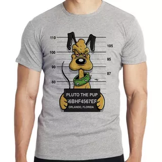Camiseta Infantil Kids Pluto Disney Preso Prisão Cachorro