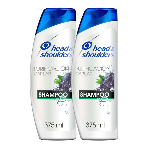 Pack 2 Shampoo Head & Shoulders Purificación Capilar Carbón Activado 375 Ml