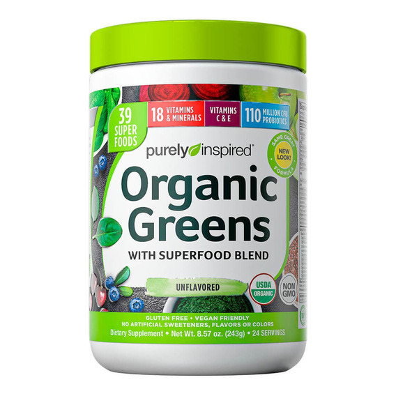 Super Alimento Y Multivitaminico Organic Greens 243gr