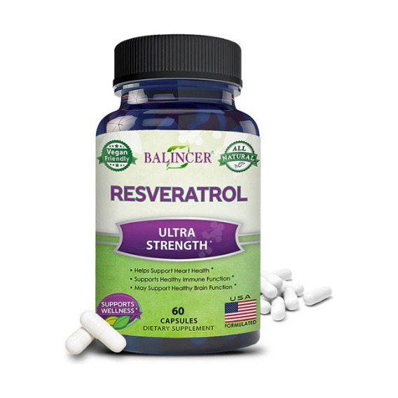 Resveratrol 1000mg Maximo Poder Antioxidante 60 Capsulas