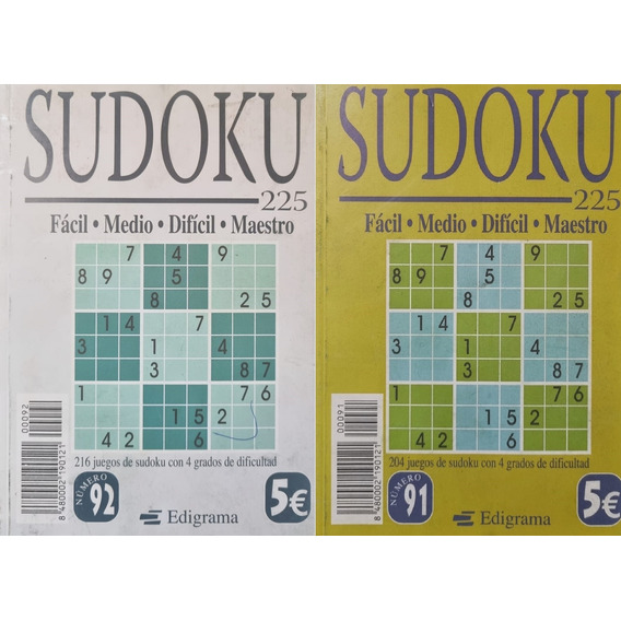 Sudoku Pack 2 Diferentes Libros  - Globalchile