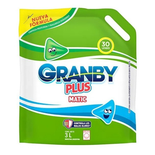 Jabón Liquido Para Ropa Repuesto Granby Plus Matic X 3 L