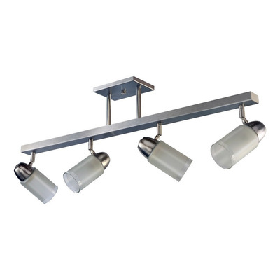 Plafon 3 Luces Acero Vidrio Cabezal Movil Apto Led E27