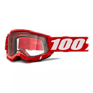 Goggle 100% Accuri 2 Enduro Moto Red Clear Vented Dual Talla Adulto