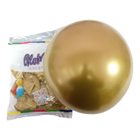 Globos Glomex #12 Cromado C/50 Colores Color Dorado