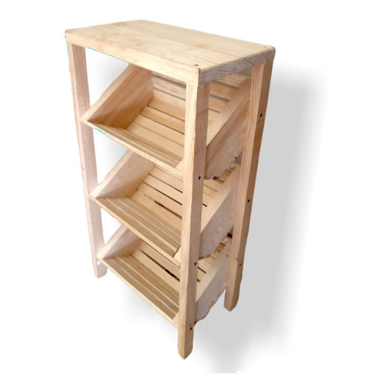 Frutero Organizador Madera Cocina 3 Canastas Base Soporte 