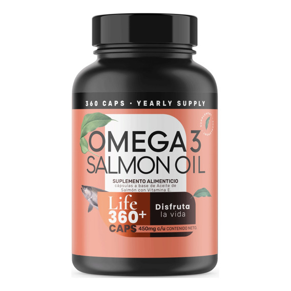 Omega 3 De Salmon Oil 360 Capsulas Con Epa Y Dha - Life 360+