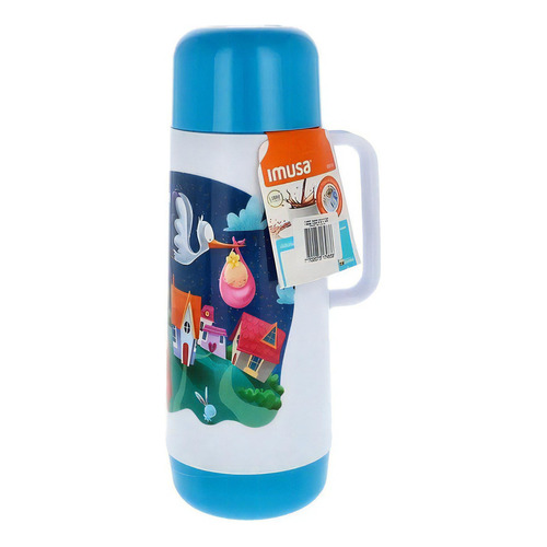 Termo Bebidas Calientes Infantil 1 Litro Imusa Color Azul/diseños