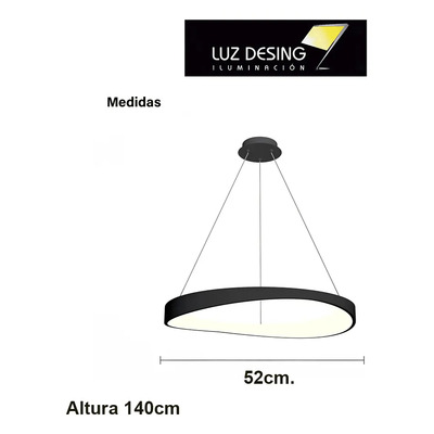 Lampara Colgante Noruega Led Cct Diseño Negro Luz Desing Negro