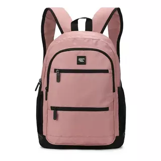 Mochila Liceal Estudiante Aoking Xn3306-5 Color Rosa Claro Diseño De La Tela Liso