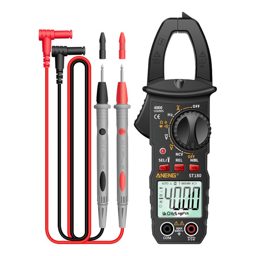 Aneng ST180 4000 Counts Digital Clamp Meter Multimeter Clamp Multimeter Voltmeter Ammeter AC DC Voltage AC Current Meter NCV Tester Universal Meter Tester Current Clamp Tester -30~1000 Temperature Resistance Capacitance Frequency Diode Measurement