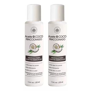 2 Aceites Coco Fraccionado 100% Puro Portador Aromaterapia