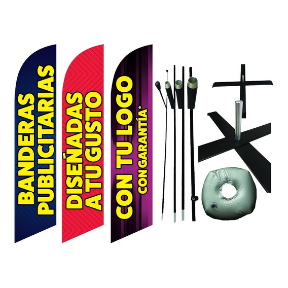 Bandera Publicitaria 4.2 Mts Personalizada Kit Completo