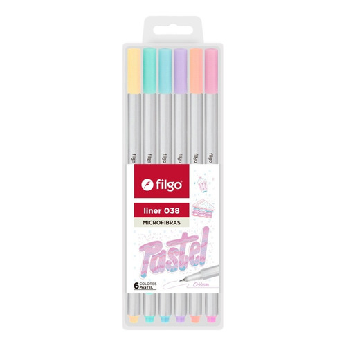 Microfibras Filgo Liner 038 X6 Colores Pastel