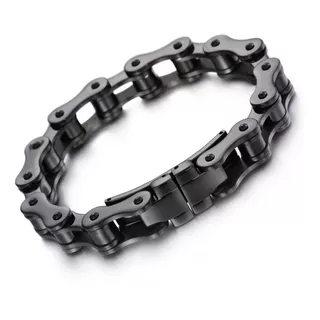 Pulsera Cadena Motocicleta Negra Acero Inoxidable Biker