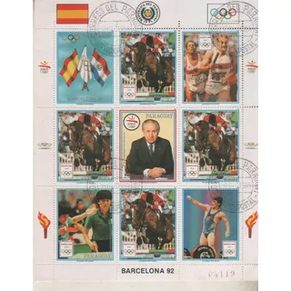 Estampillas De Paraguay - Hoja Olimpiadas Barcelona Año 1992