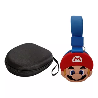 C  Audífonos Diadema Bluetooth Super Mario Con Estuche Liso