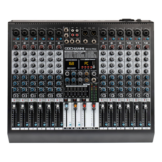 Mezcladora Audio Gc Mx12pro Dj Mixer 12 Canales Con 99 Dsp