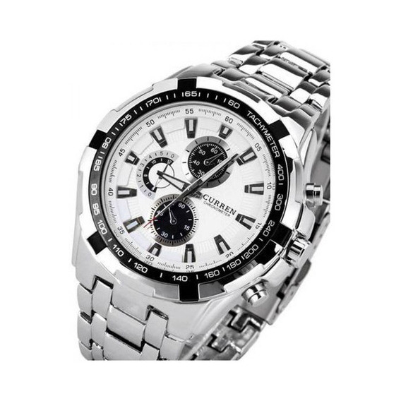 Reloj Curren 8023wt Plateado Hombre