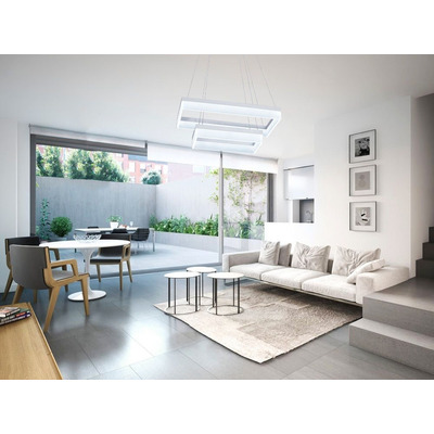 Colgante Led Doble Moderno Control Remoto Deco Moderno Tz