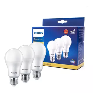 Pack 3 Ampolletas Led Philips Essential 4w E27 Luz Calida