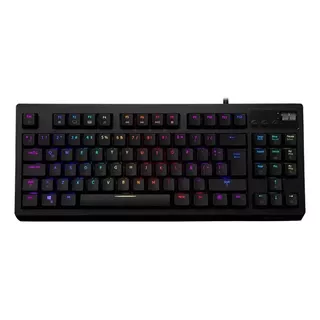 Teclado Gamer Vsg Quasar Rgb Qwerty Español Latinoamérica Color Negro Con Luz Rgb