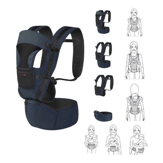 Mochila Porta Bebe Hasta 15kg Faja Lumbar Asiento 4010