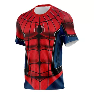 Camiseta Adulto - Traje Homem Aranha Red - Tecido Dryfit