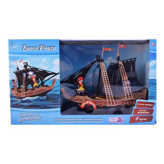 Set De Pirata Con Barco A Pila Tipo Playmobil