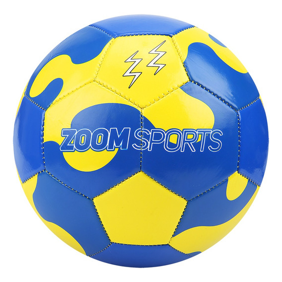 Balon De Futbol Zoom Sports Manchas Azul - Amarillo