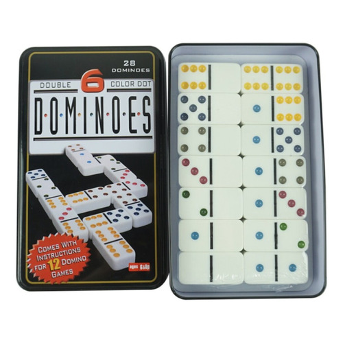 Juego de dominó de colores 28 piedras de dominó