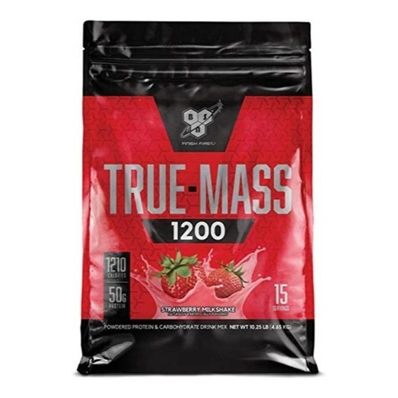 Suplemento en polvo BSN  True-Mass 1200 proteína sabor frutilla en bolsa de 4.65kg