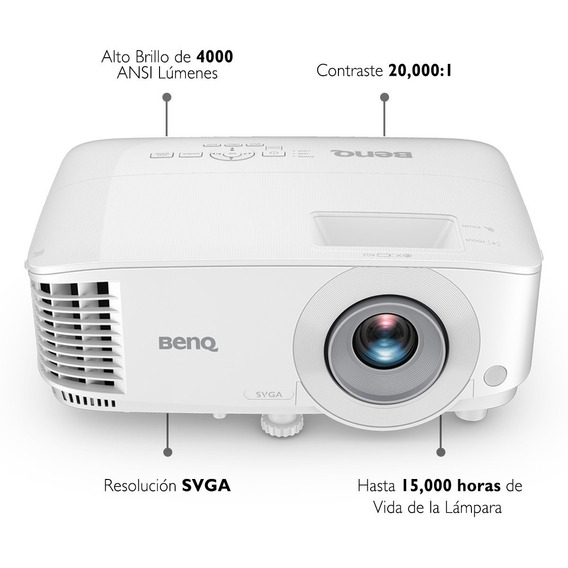 Proyector Benq Oficina Ms560 Svga 4000 Lúmenes Dual Hdmi Color Blanco