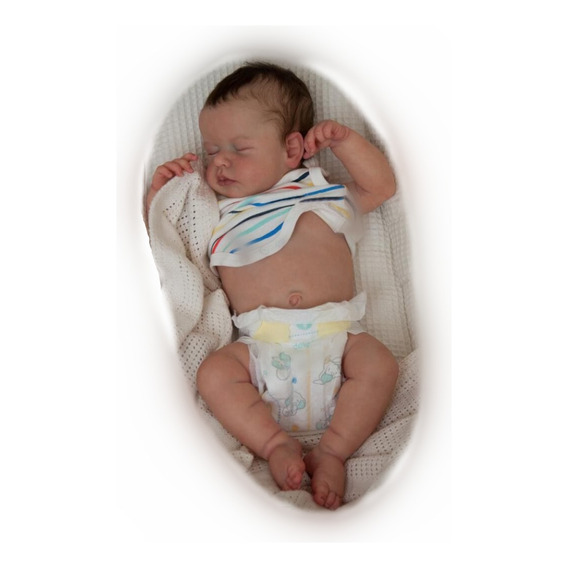 Muñeca De Bebé Sleeping Reborn De 45 Cm, Pintada En 3d Con V