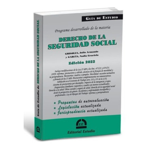 Guia De Estudio: Derecho De La Seguridad Social - Grisolia, 