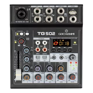 Mezclador Gc Tg502 Audio Consola De 5 Canales Tarjeta Audio