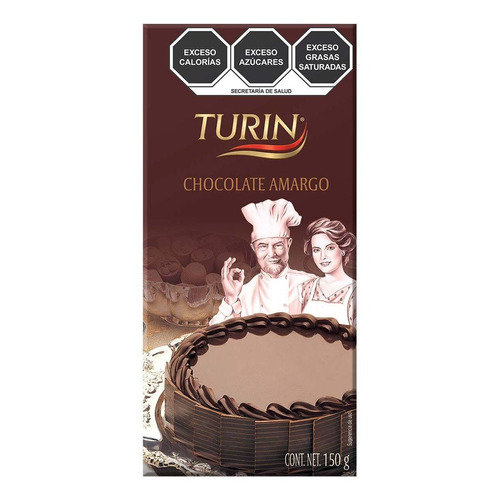 Barra De Chocolate Turin Chocolate Amargo 150g