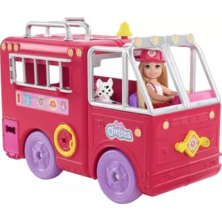 Barbie Chelsea Camion De Bomberos Con Accesorios Y Muneca Color Rojo