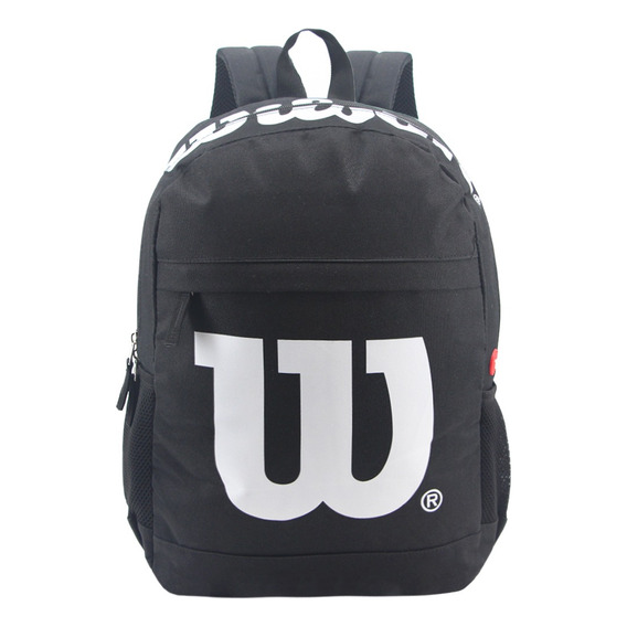 Mochila Escolar Urbana Universitaria Wilson Bolso Unisex Color Gimnasio Gym Negro