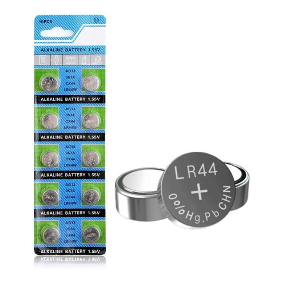 Pila Bateria Alkalina Lr44 Ag13 Relojes Auricula 10 Unidades