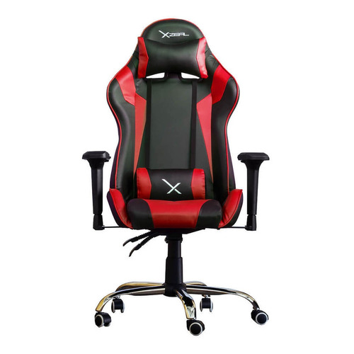 Silla de escritorio Xzeal XZ10 gamer ergonómica  negra y roja