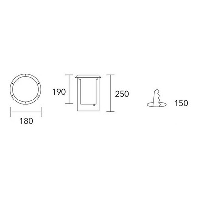 Spot Empotrable Piso Acero Icon Ar111 Con Led 15w Lucciola