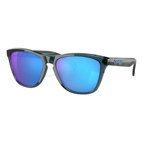 Anteojos de sol polarizados Oakley Frogskins Standard con marco de o matter color crystal black, lente sapphire de plutonite prizm, varilla crystal black de o matter - OO9013